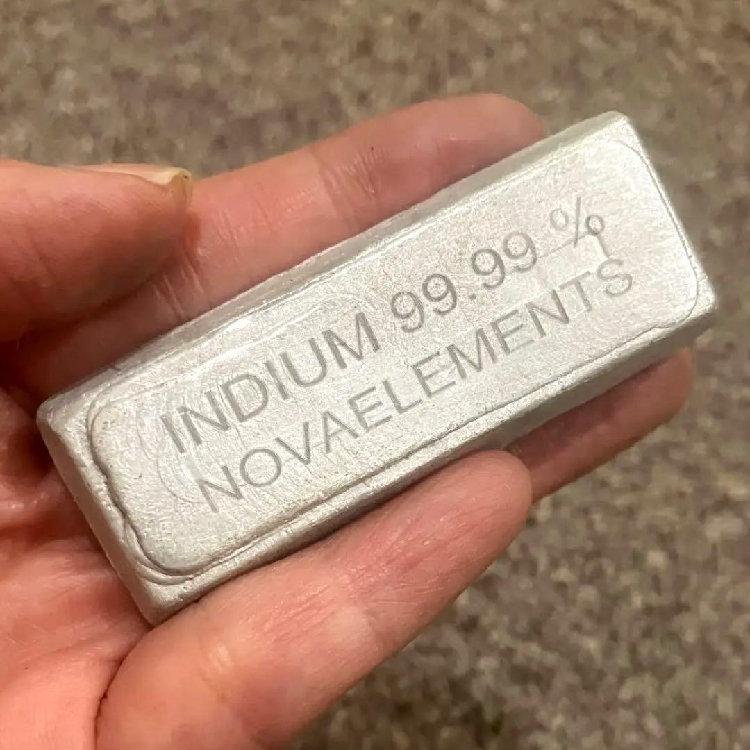 希少　インジウム　インゴット100g レアメタル　元素標本　indium