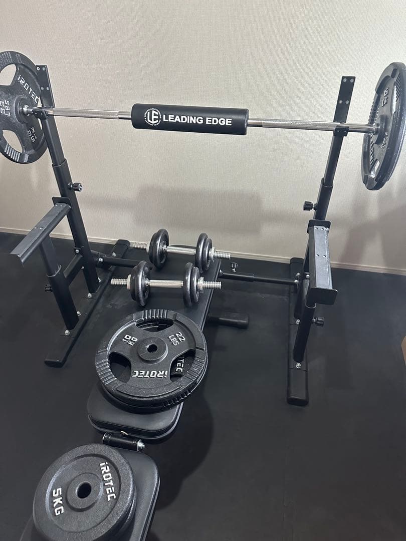 引取限定 リーディングエッジ ラック バーベル スクワットパッドセット