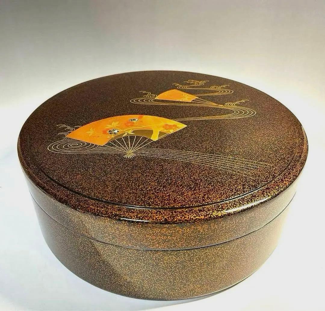 輪島塗　梨子地扇面蒔絵　茶櫃　参州 造 作家物