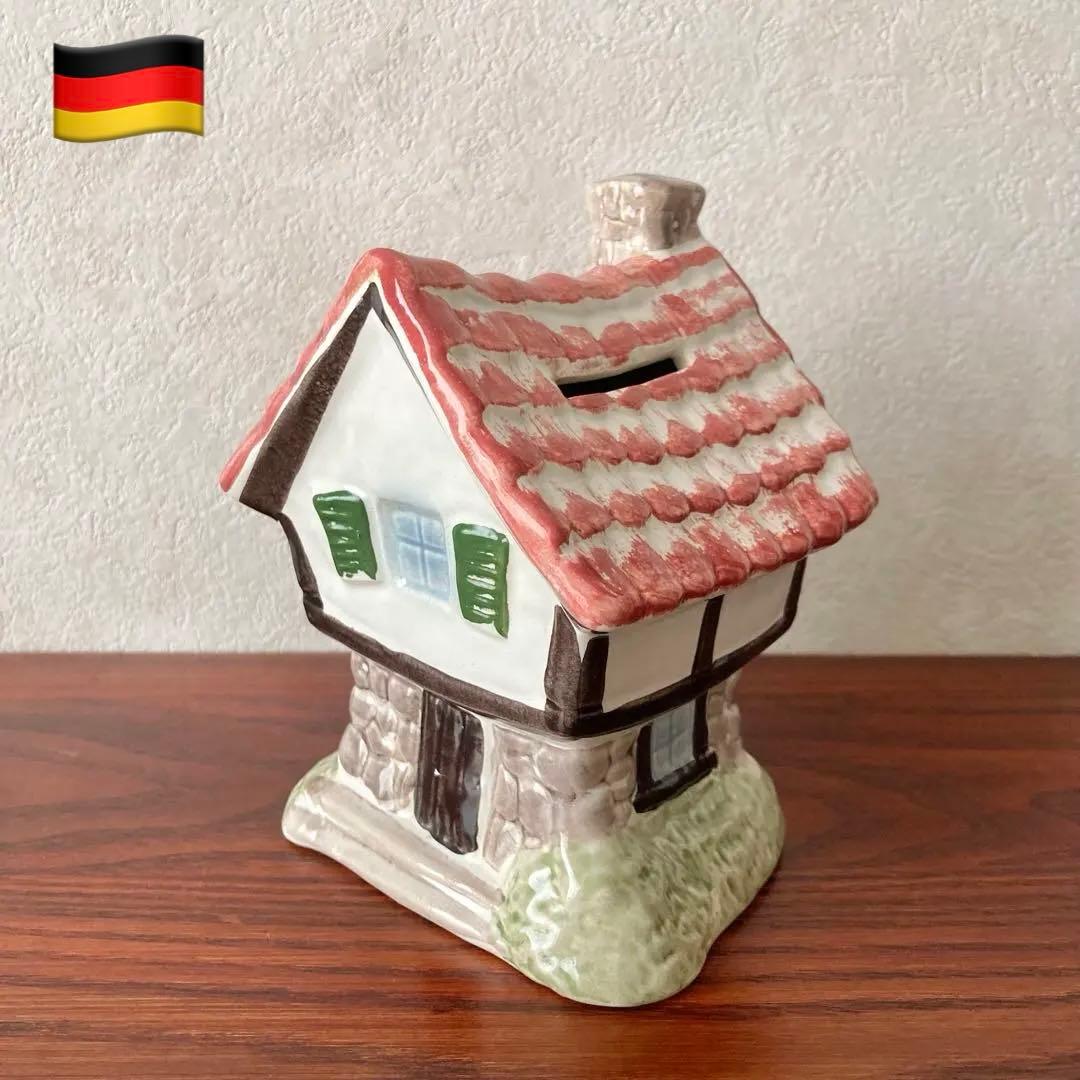 ゲーベル　貯金箱　コテージ型　陶器　置物　ドイツ　ヴィンテージ
