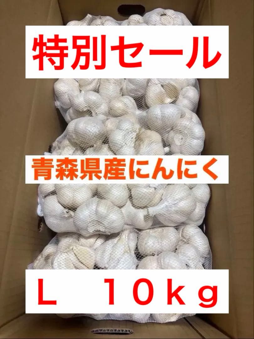 青森県産にんにく　Ｌ(割れ) １０ｋｇ　お買い得品