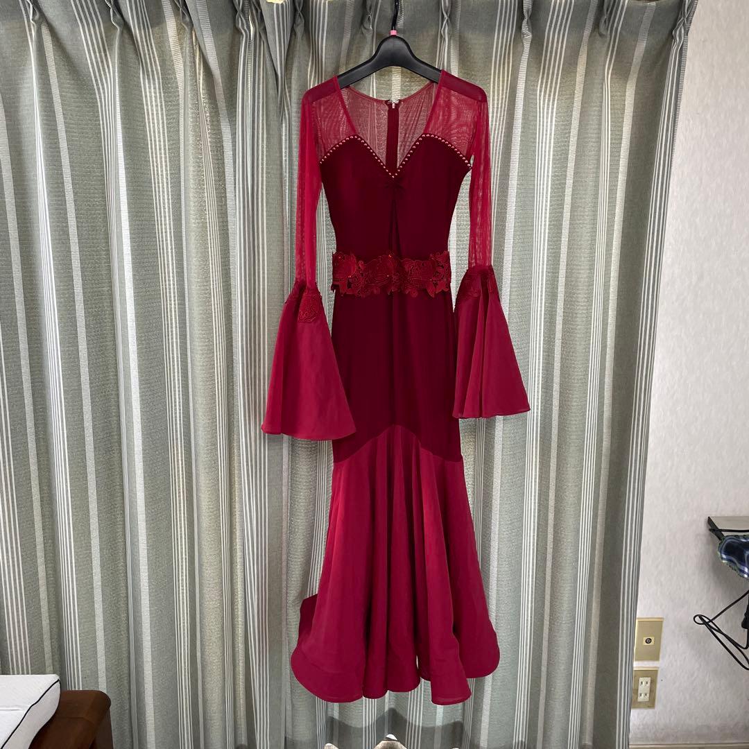 美品！着用一回のみです。 gentil modern ワインレッドロングドレス