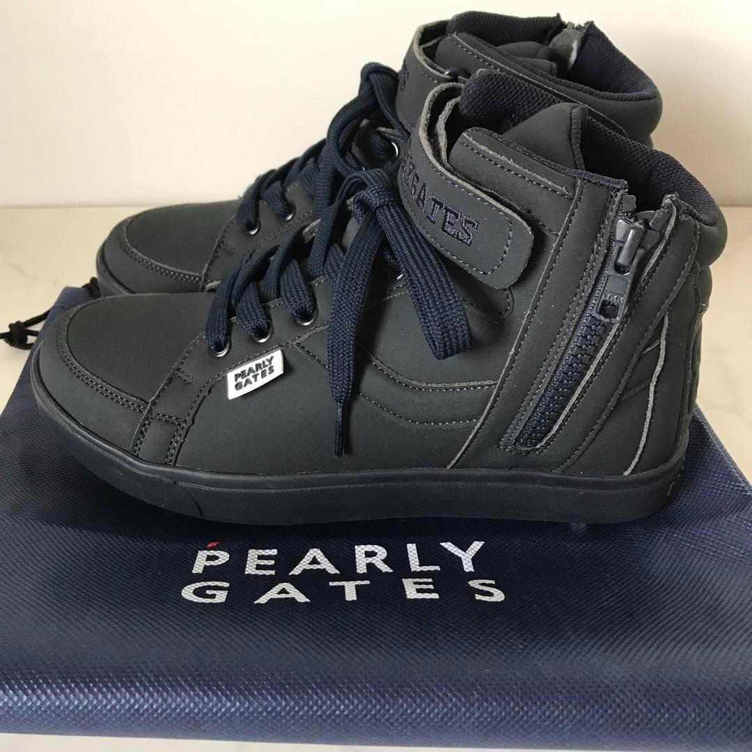 定価35200円【新品】24.5cmパーリーゲイツミドルカットゴルフスパイク紺