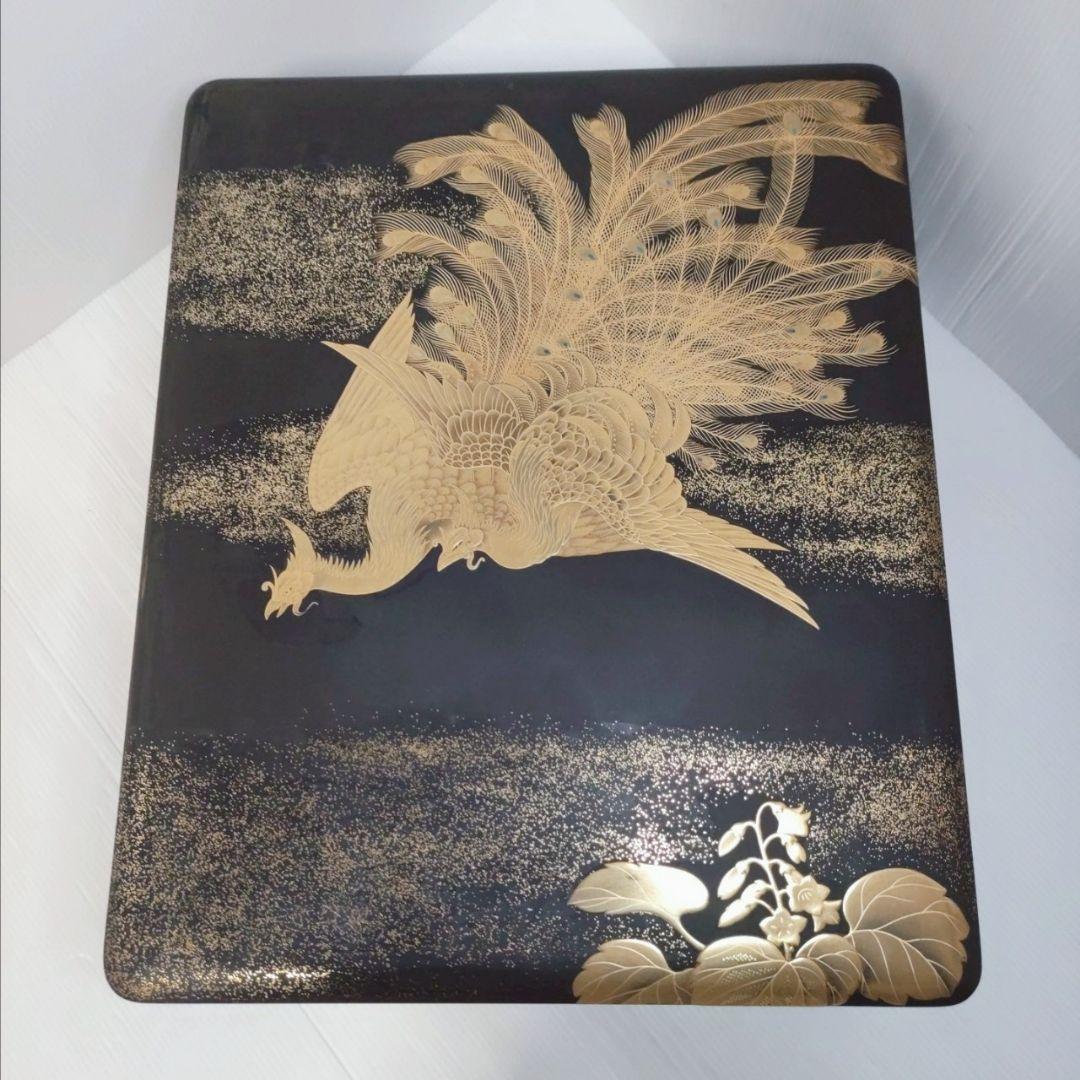 【希少】金蒔絵 鳳凰文様 漆器文箱 書道具 アンティーク