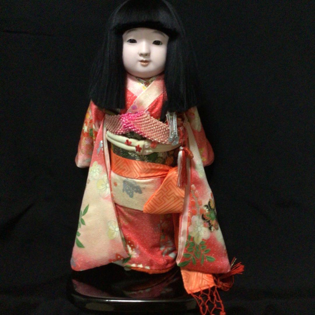 市松人形 ピンクオレンジ着物