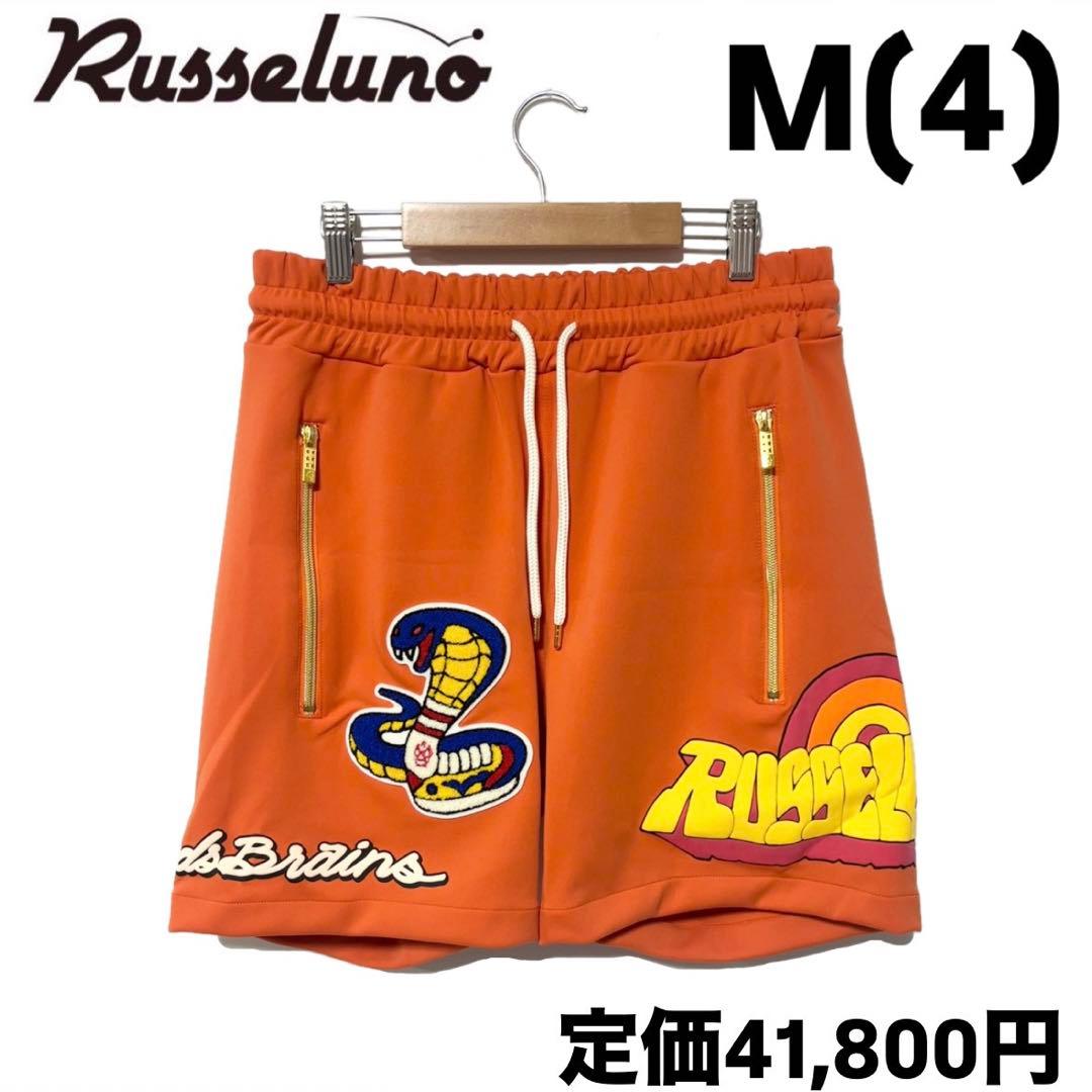 新品 ラッセルノ ゴルフ コブラ ワッペン ショートパンツ オレンジ M 4