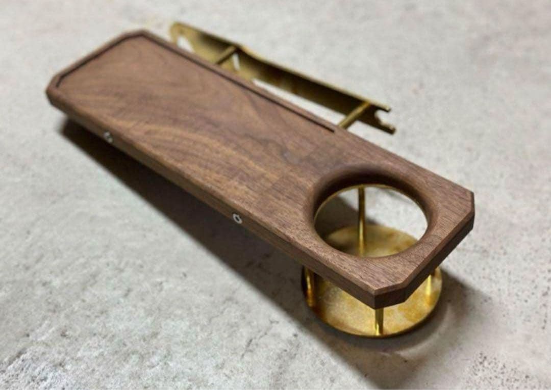 ウォルナット&真鍮　カーミットチェア　ドリンクホルダー