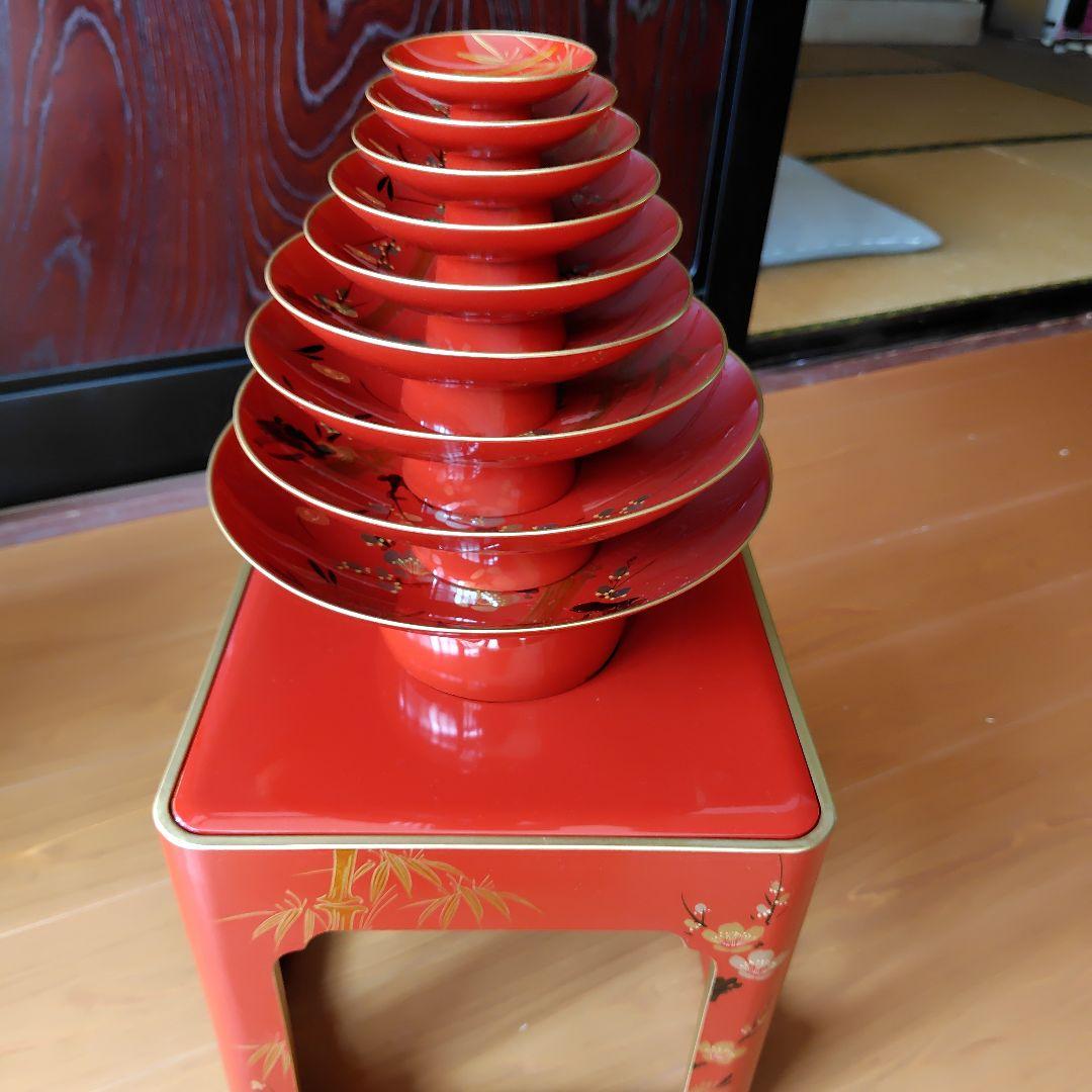 輪島塗　九段盃　松竹梅　古道具　アンティーク　骨董　レトロ　漆器