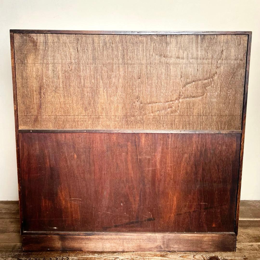 鎌倉彫 飾り棚 古家具 ガラス戸 昭和期 和家具 キャビネット