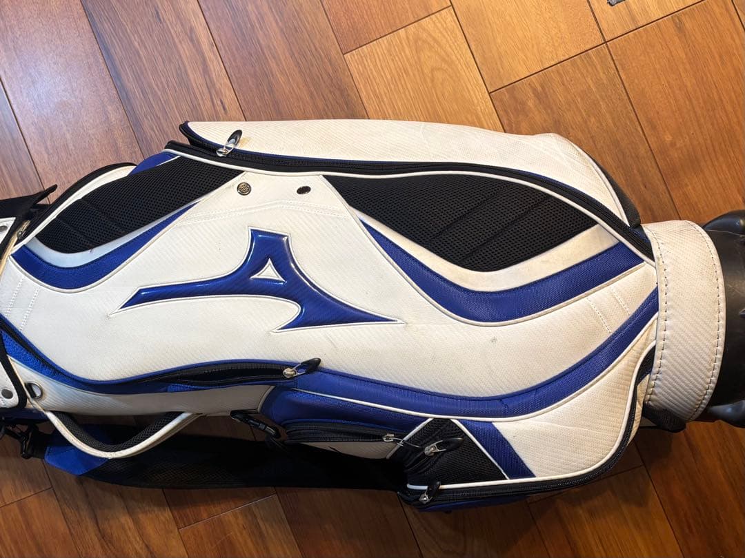 Mizuno キャディバッグ ホワイト/ブルー　おまけ付き