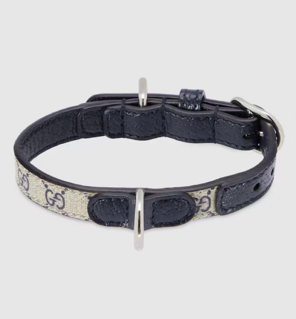 新品GUCCI グッチ エクストラスモール ペット 首輪 XXS ベージュブルー