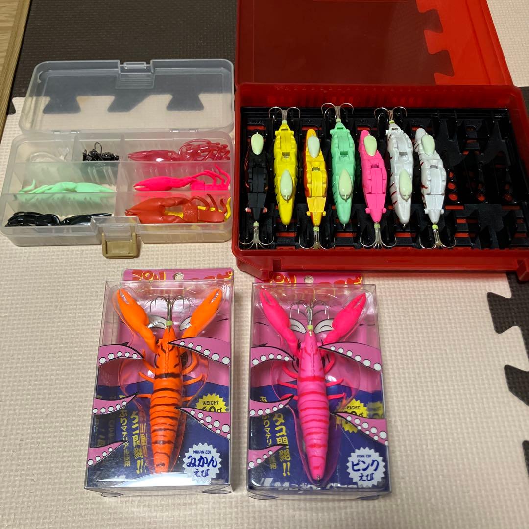 タコ釣りセット ぷりぷりタコエビ　ケース、スナップセット