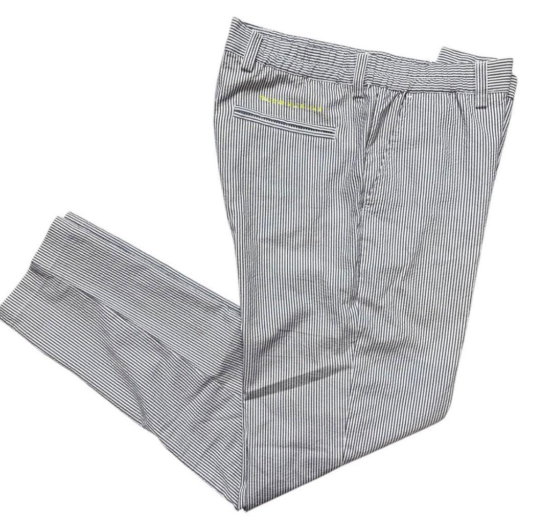 muta MARINE ムータマリン ロゴ刺繍 ストライプ柄 ゴルフ パンツ