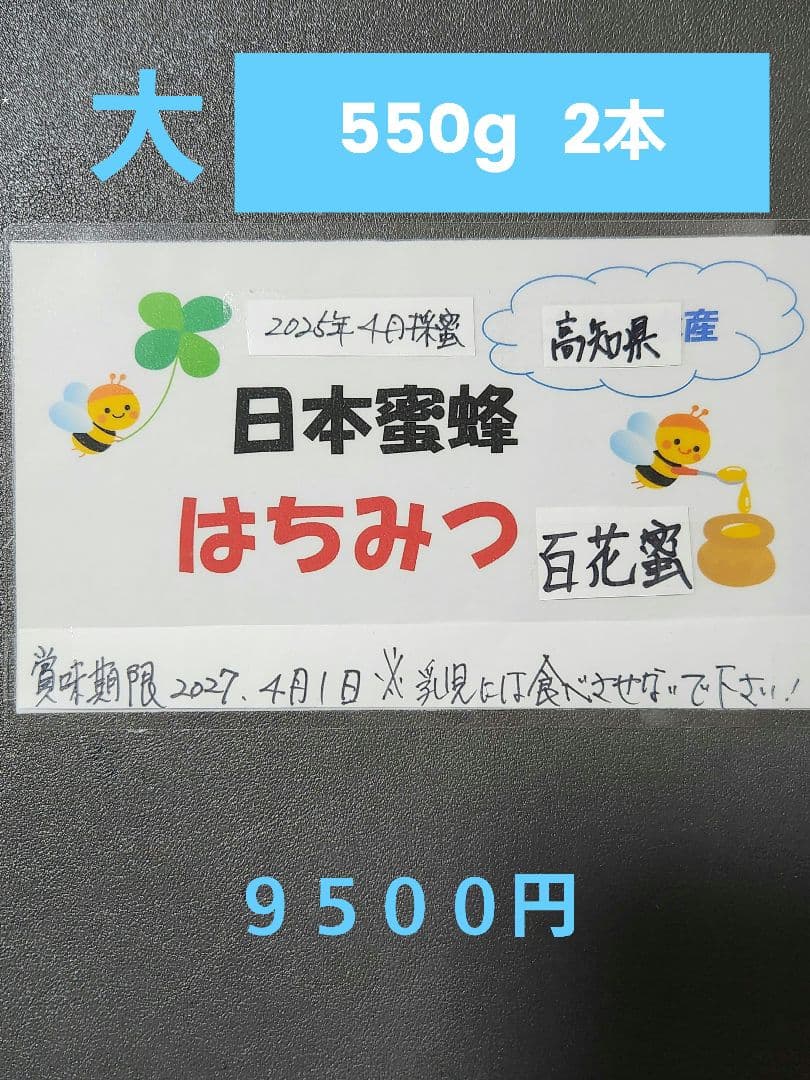 日本蜜蜂はちみつ　550g2本