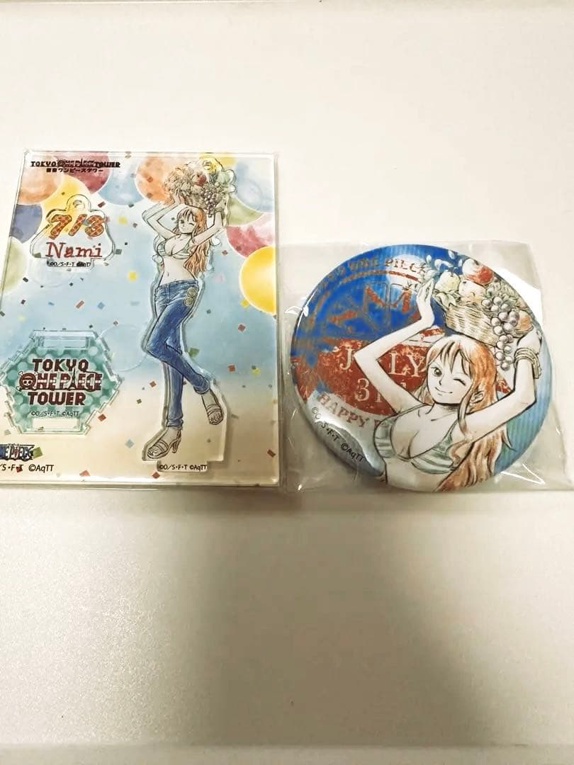 未使用★東京ワンピースタワー限定 ナミ バースデーアクスタ&バッジ 2019