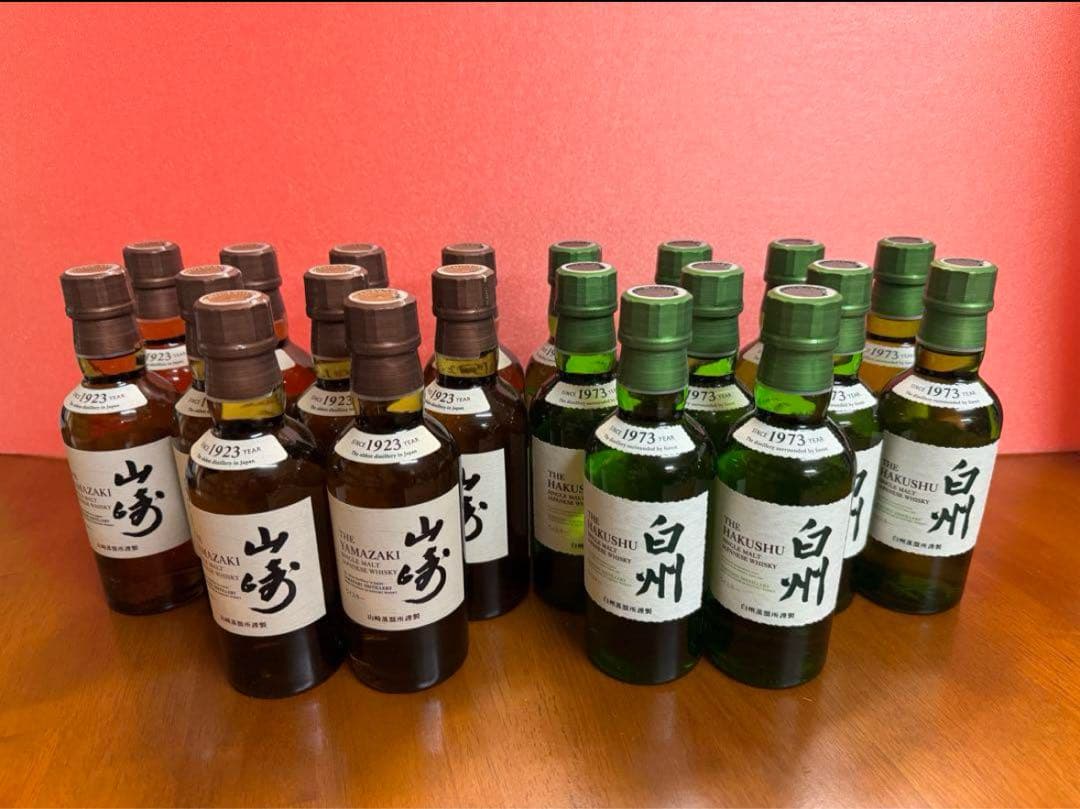 山崎・白州ウイスキー 各20本　計４０本セット 180ml