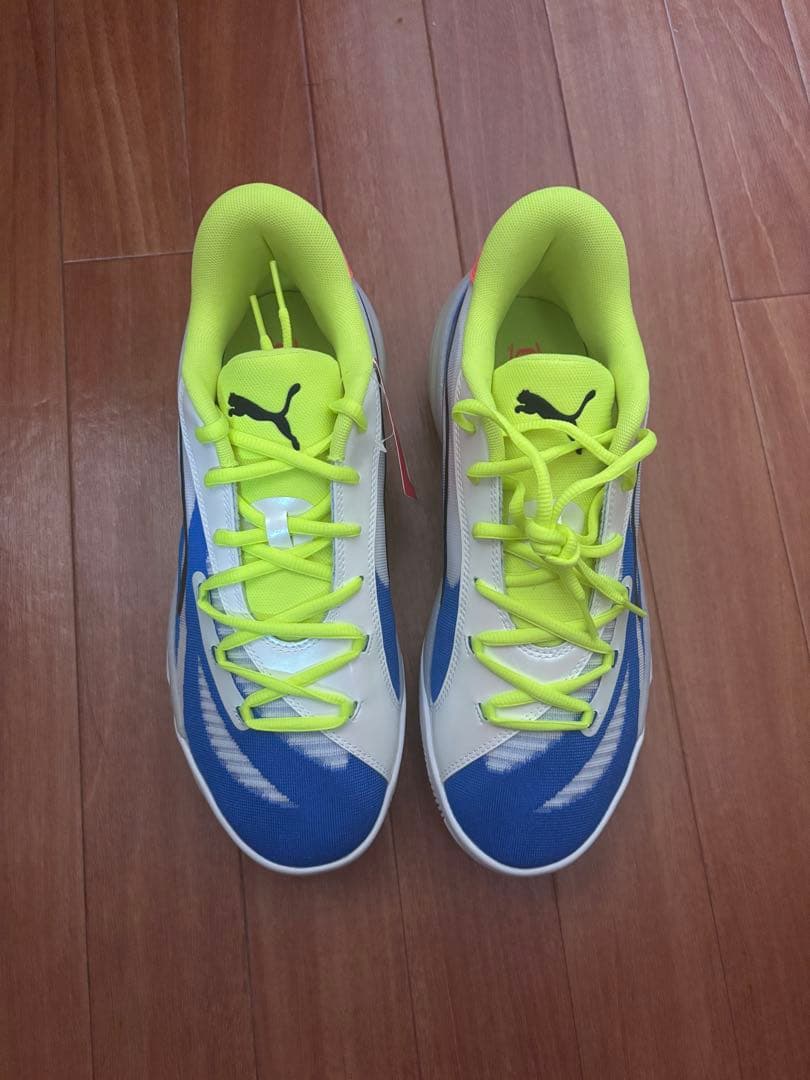 PUMA バスケットボールシューズ 青/白/黄