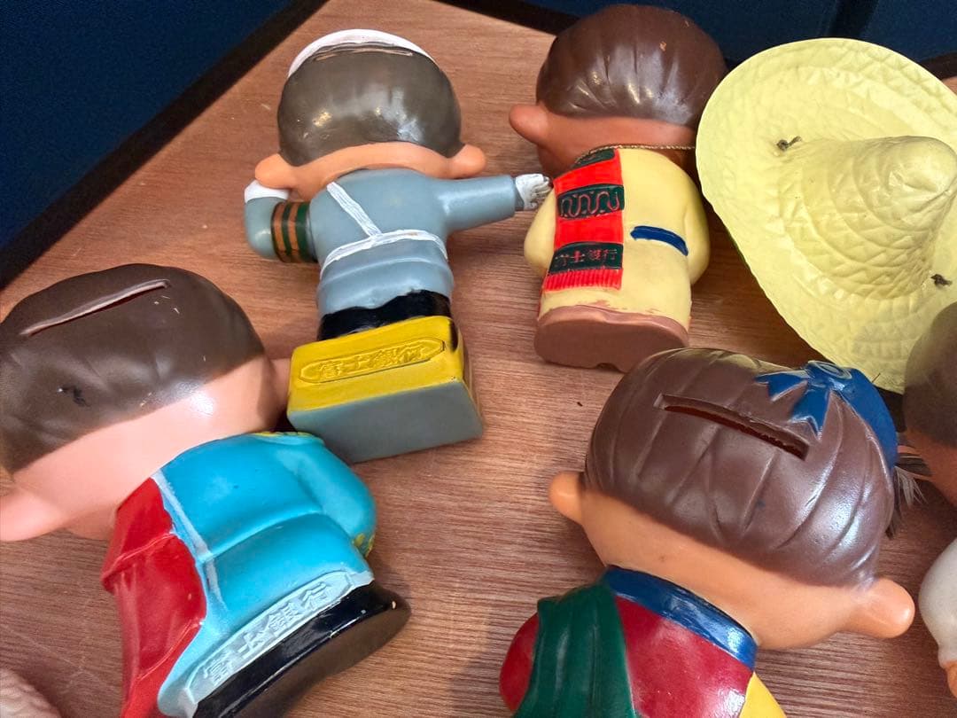 富士銀行 ノベルティ 貯金箱 まとめ 昭和レトロ ソフビ レア 大量11体