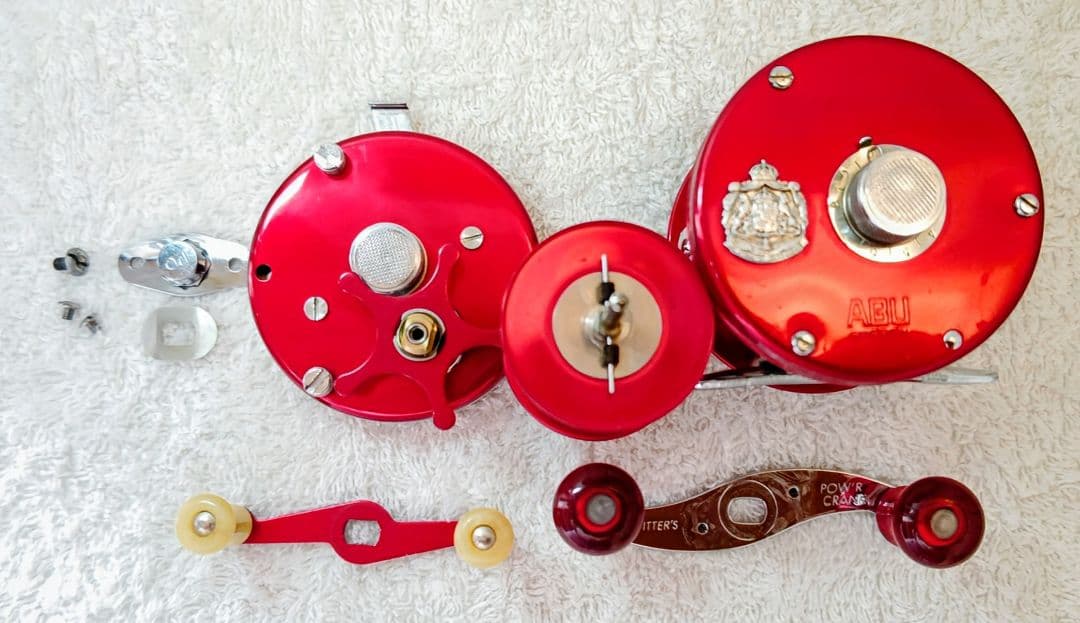 ABU Ambassadeur 5000 Red BigA パワハン 皮ケース付