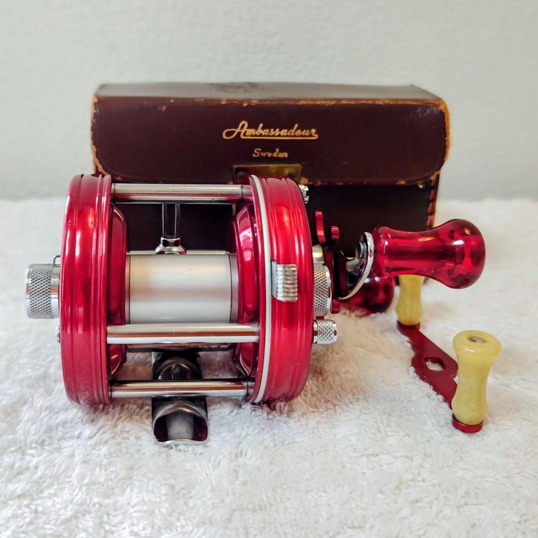 ABU Ambassadeur 5000 Red BigA パワハン 皮ケース付