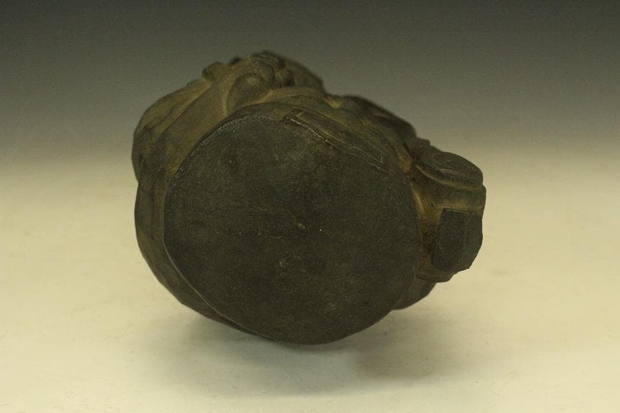 古銅 木彫刻写 大黒 像 高26.7cm(A366)