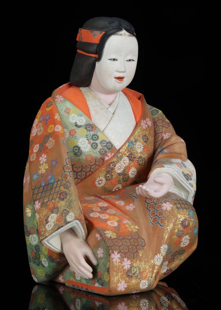 【高古作】木彫彩色 能楽 熊野 能人形 昭和十五年 共箱 二重箱 古美術 骨董品