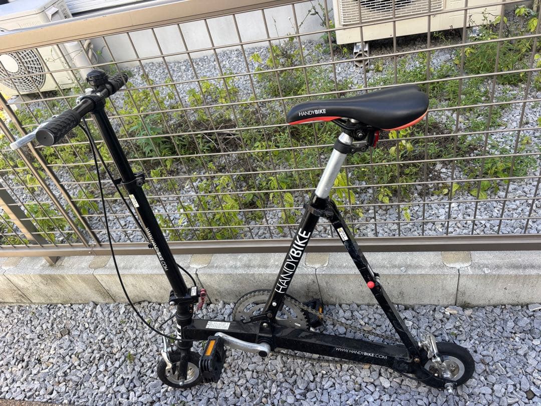 HANDYBIKE 折りたたみ自転車 ブラック　タイヤ故障
