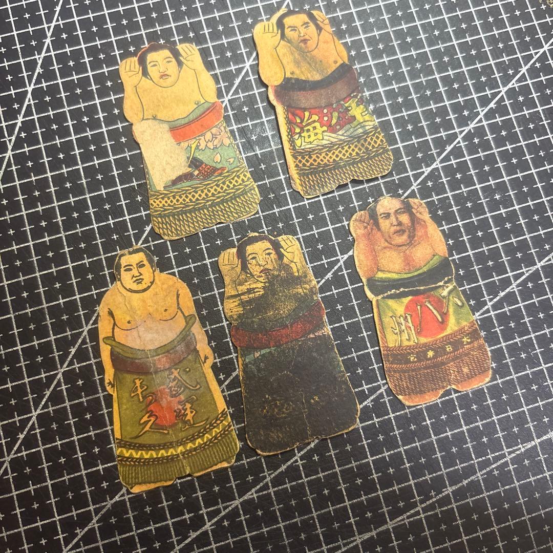 大相撲力士 相撲人形 レア 5枚 セット 蚤の市