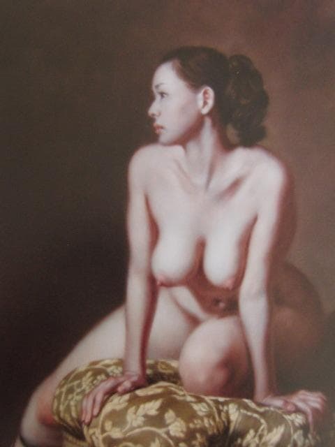 三嶋哲也、【編み上げ靴とソファー】、希少な額装用画集より、新品額装付