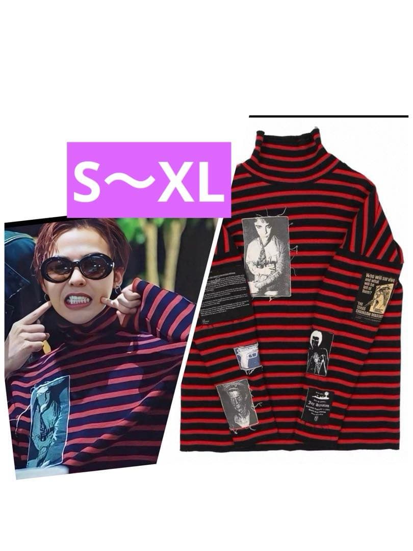 ジヨン GD G-DRAGON ジードラゴン ボーダータートルネック ジヨコス