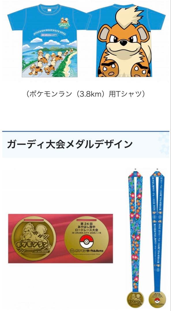 ポケモンラン用Tシャツ サイズM &L2枚＋メダル2個セット