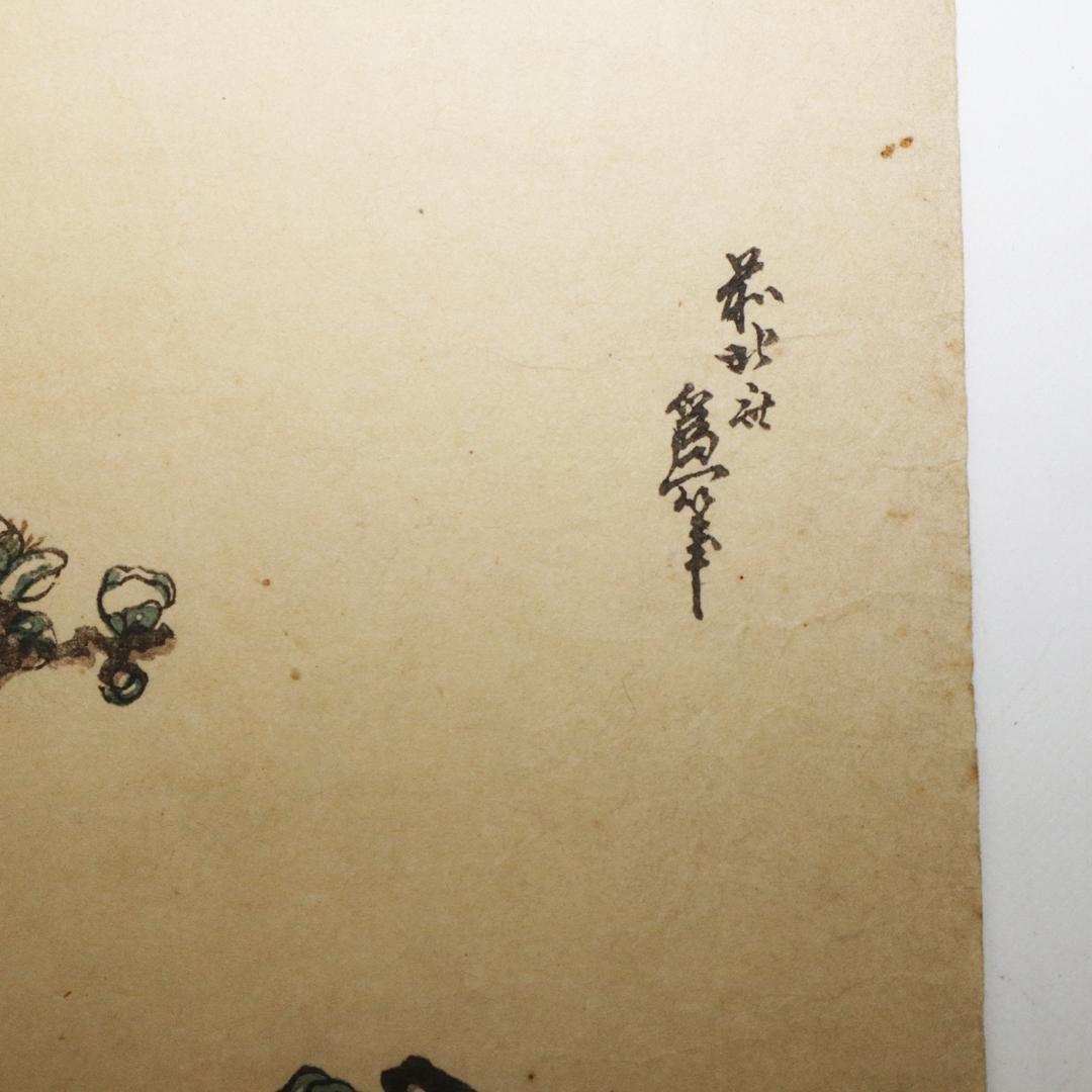葛飾北斎　大判　木版画　花鳥図　浮世絵　梅　鳥