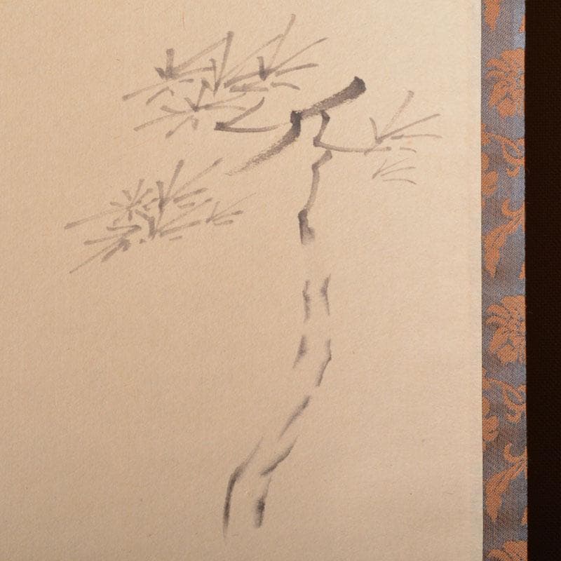 掛軸　前大徳　雪尾要道筆 「眉毛横眼上」　寿老人図　共箱　C　6885A