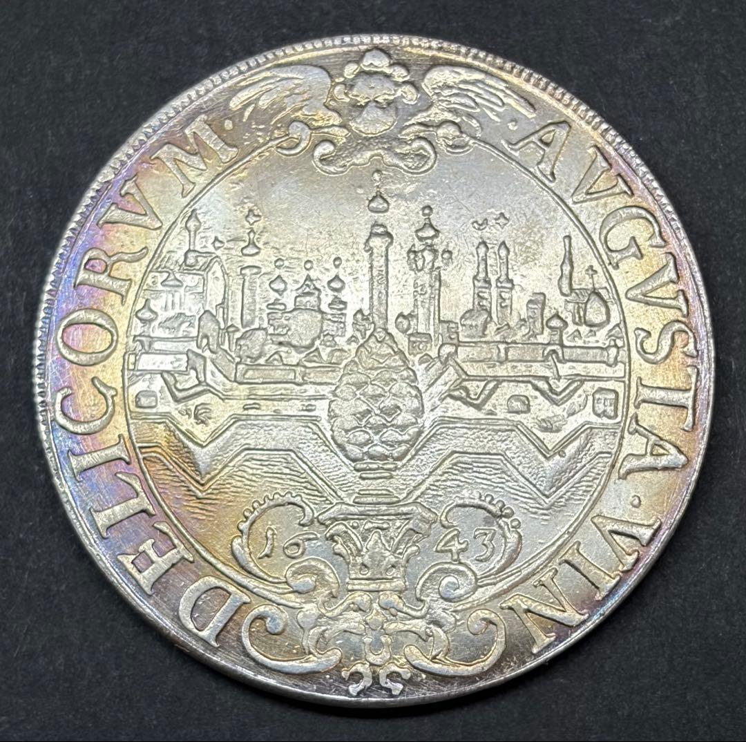 【博物館級】1643年 神聖ローマ ターラー級 大型銀貨