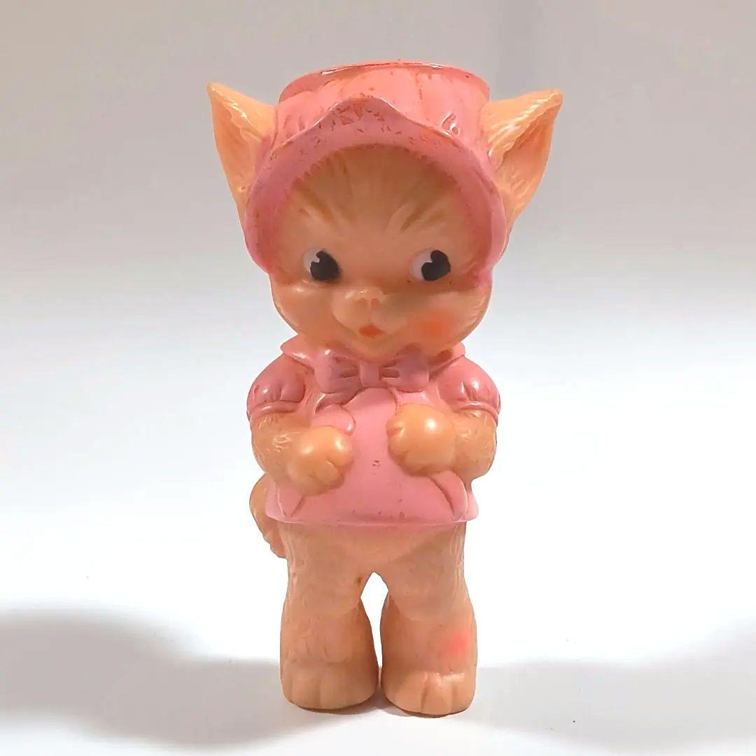 ビンテージ サンラバー ボンネットキティ 黒目 ルースニュートン ピンク