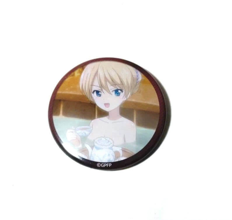 ガールズ&パンツァー　ダージリン　缶バッジ　温泉