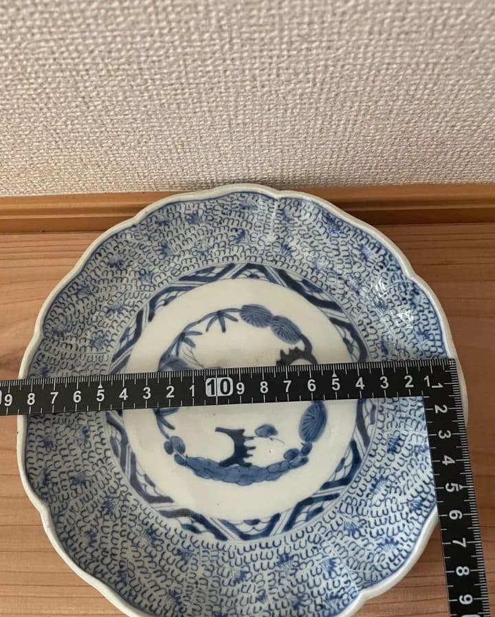 古伊万里　太明成化年製　微塵唐草　中皿