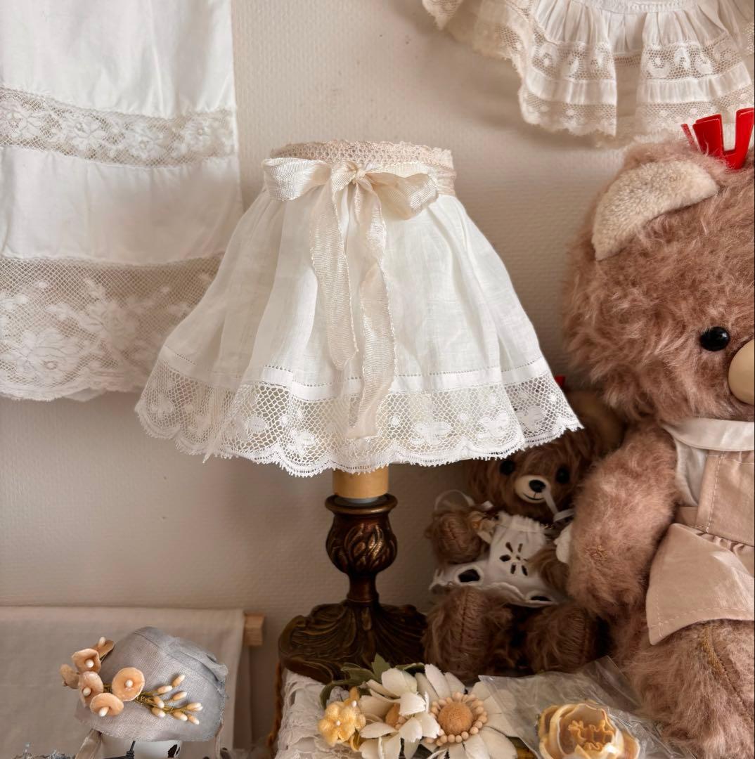 最終① ランプシェード　フリルカバー　フランスアンティーク　リメイク