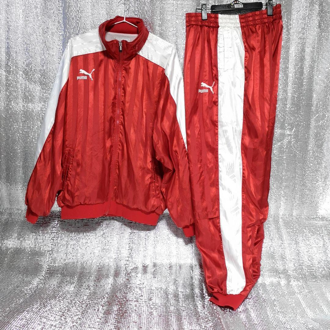 サッカー部　プーマ　ウインドブレーカー　シャドーストライプ　レッド　XO