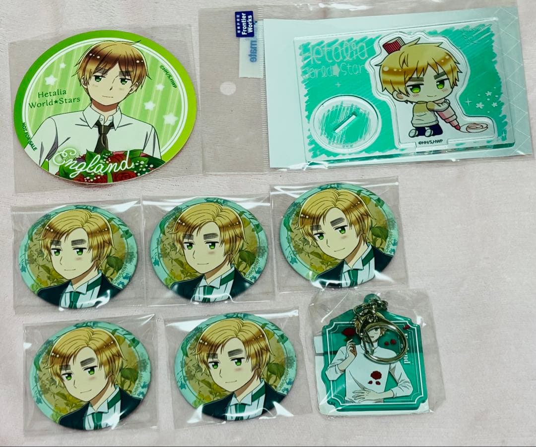 ヘタリア イギリス 執事 Webくじ 缶バッジ アクリルスタンド アクキー 8点