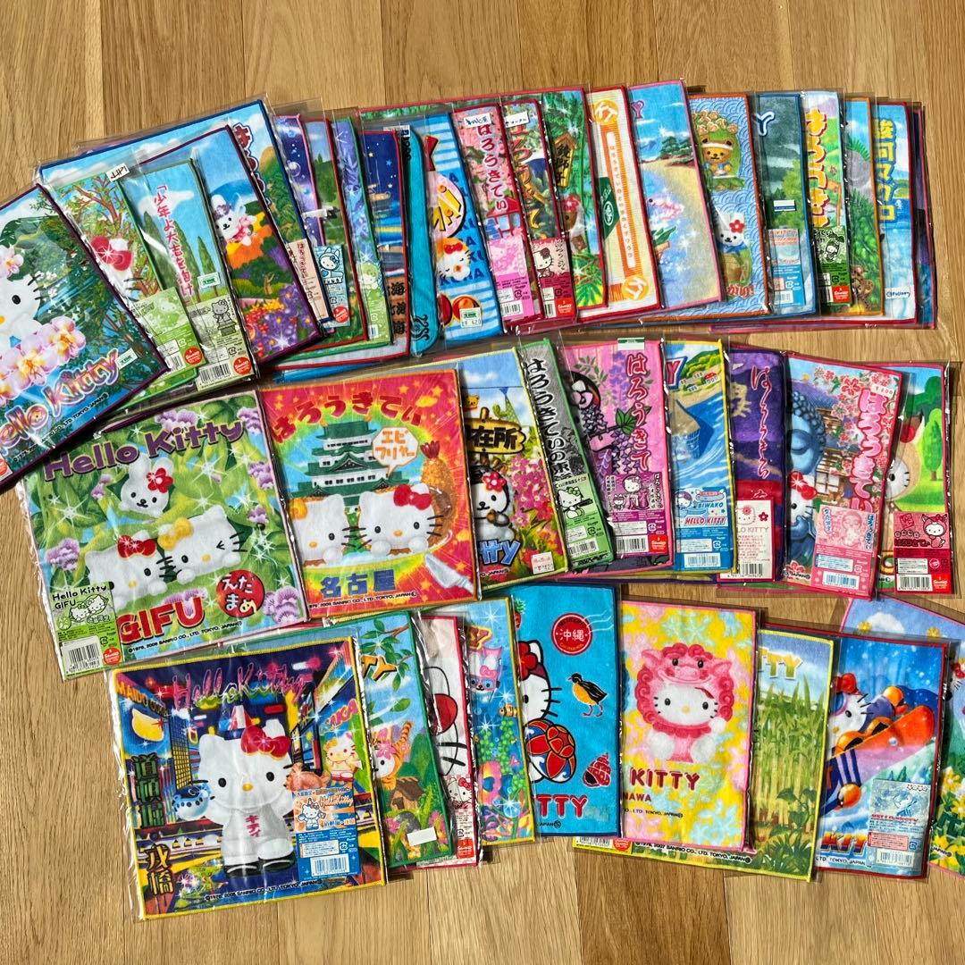 【未使用】ご当地キティ　プチタオル　まとめ売り　38枚　レア