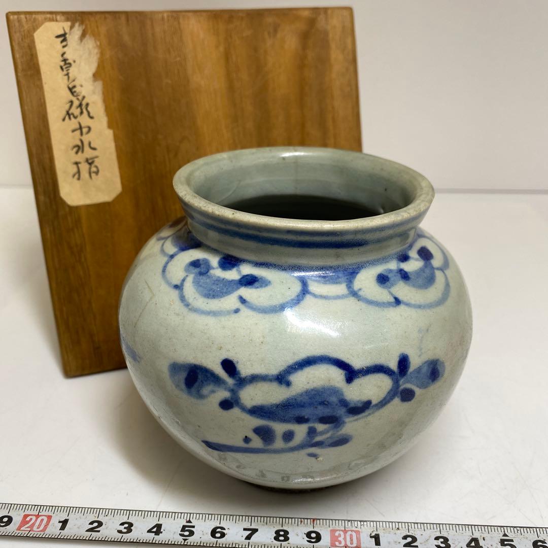 李朝　染付　丸壷　タカオ　最大幅約12㎝ 東里8-0130②