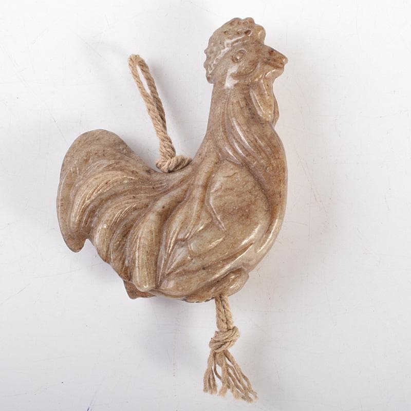 中国　玉石寿山石彫刻　鶏　根付　玉器　C　7209E