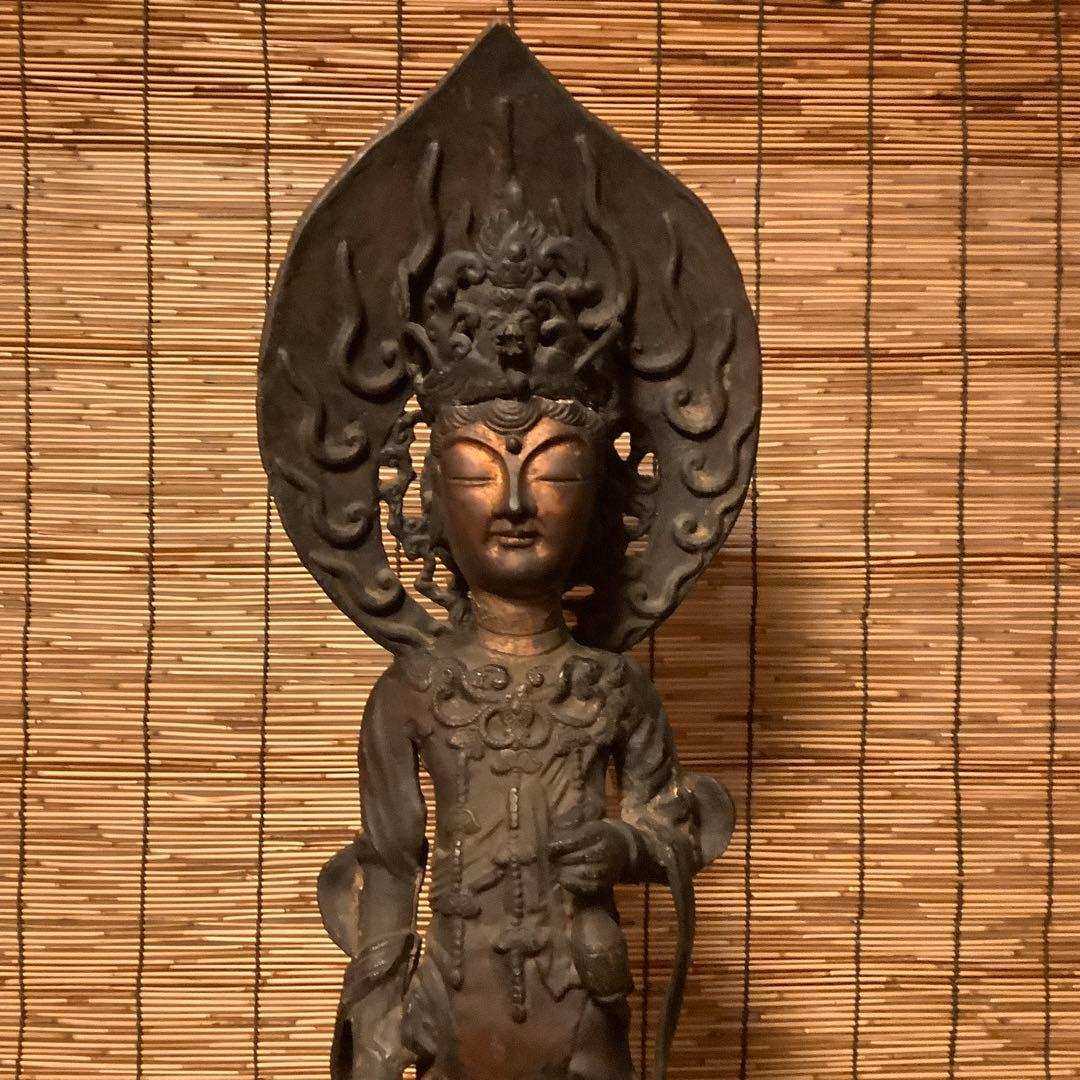 朝鮮・三国時代「百済・観世音菩像」高句麗・新羅・百済・天平・銅鉄・特大