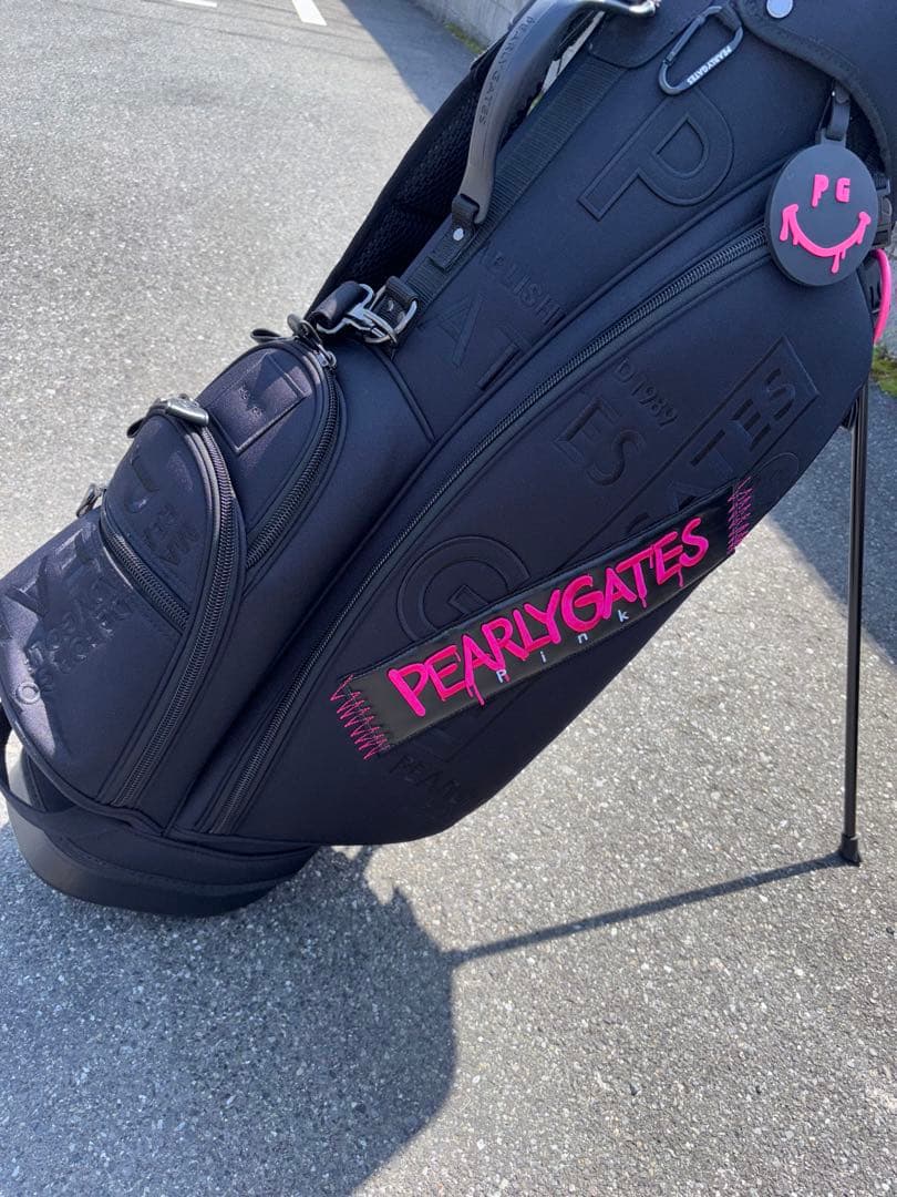 （美品）パーリーゲイツ、ペイントロゴシリーズ、キャディバッグ、ユニセックス
