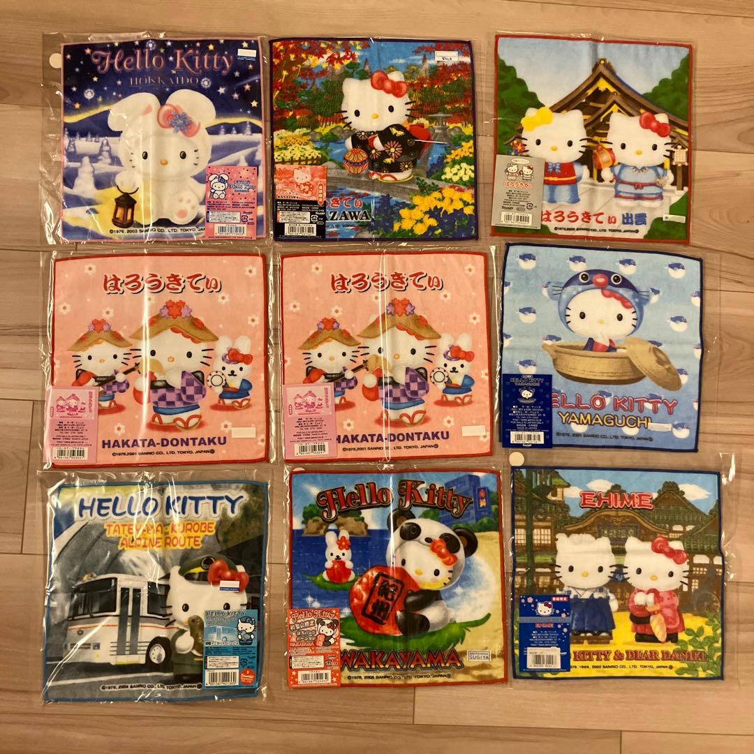 ハローキティ　ご当地プチタオル　まとめ売り(48枚)