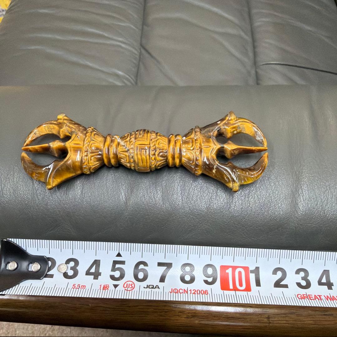 虎目石の三鈷杵 装飾的なコレクションアイテム