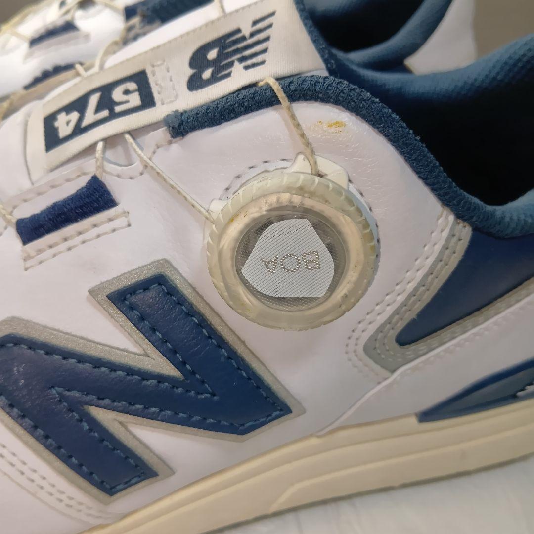 New Balance 574 ゴルフシューズ ホワイト/ネイビー　27.5㎝