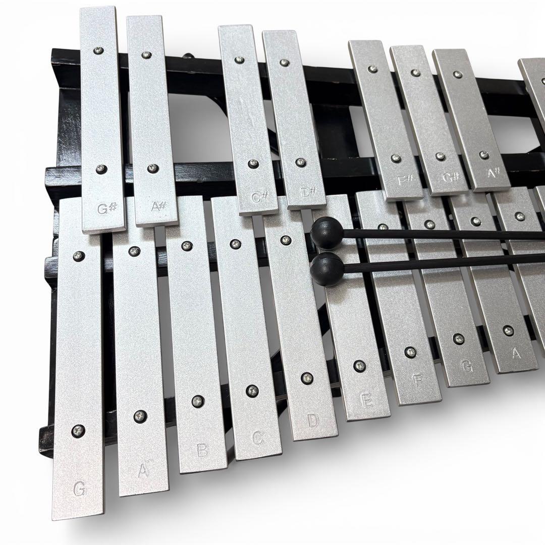 30音 グロッケンシュピール 鉄琴 折り畳み 卓上 スタンド付 打楽器