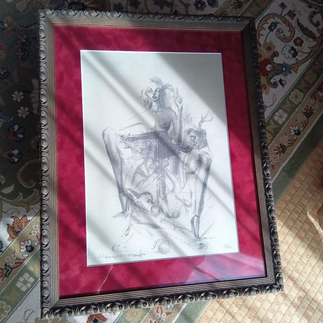 金子國義　金子国義　限定　リトグラフ 2/125 サイン　署名　額装済み